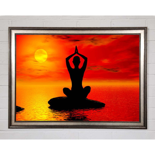 Haus Am Meer Gerahmtes Leinwandbild Yoga Ocean Sun Blaze Wayfair De